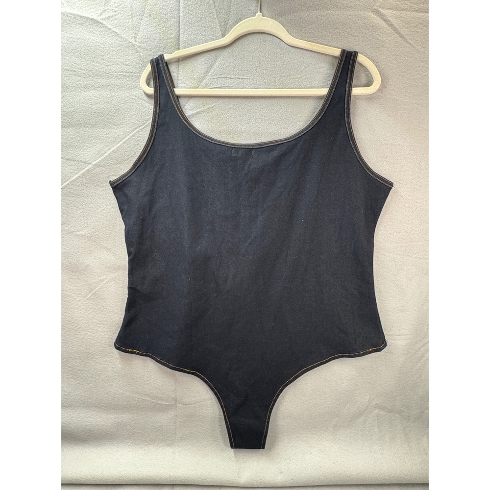 Baby Phat Denim Bodysuit 2X Rhinestone Logo Thong Snap Crotch NWT Y2K Baddie - Picture 5 of 15